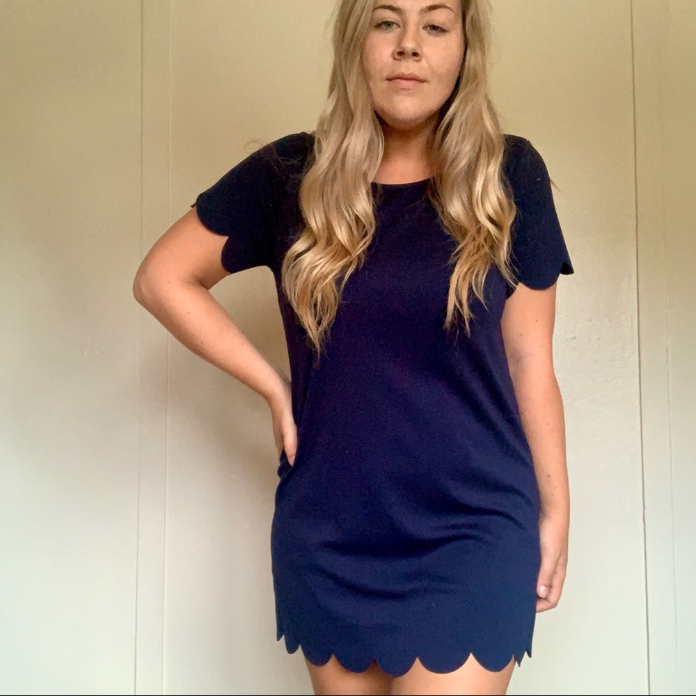 Blue scalloped dress